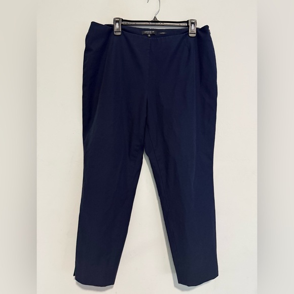 Lafayette 148  Stanton Slim Ankle Pants  Women's Navy Blue Size 14 Cropped - Picture 1 of 5